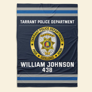 Police Department Blanket - Custom Police Department Logo Gifts For Police & Law Enforcement With Name, Number Tag 07qhqn311024-Homacus