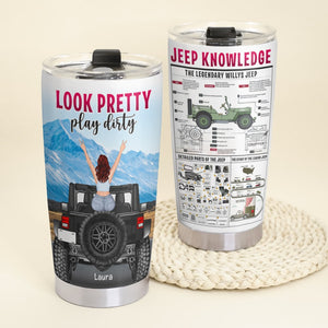 Personalized Gifts For Her Tumbler Look Pretty Play Dirty-Homacus