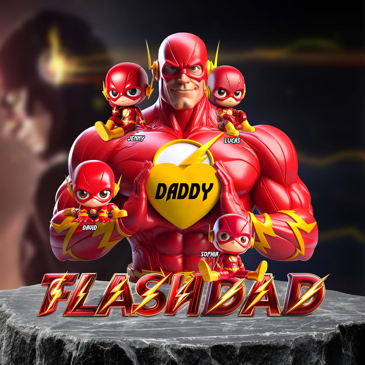 Red Hero Dad Plaque - Personalized Gifts For Dad 04ohtn170525-Homacus