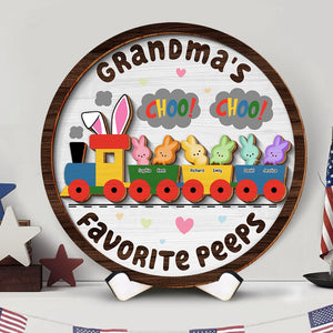Personalized Gifts For Grandma Wood Sign Favorite Peeps-Homacus