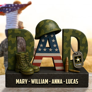 Custom Military Logo Gifts For Veteran Dad Plaque 04totn170425-Homacus