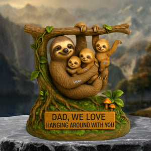 Sloth Dad Plaque - Personalized Gifts For Dad 01natn120525-Homacus