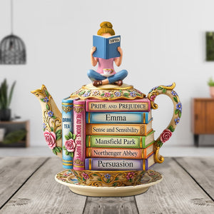 Book & Tea Loving Girl Plaque - Personalized Gifts For Book Lovers 03qhtn020625-Homacus