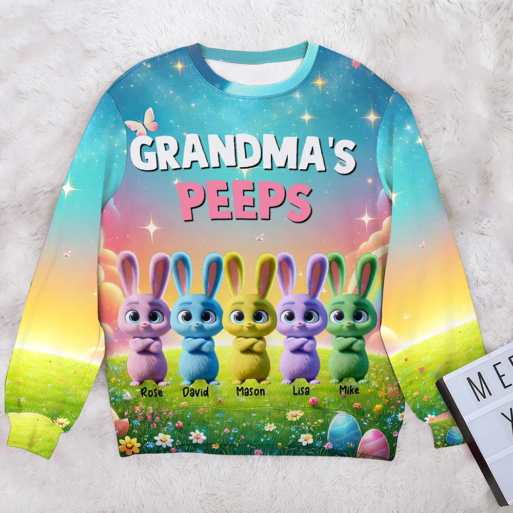 Personalized Gifts For Grandma Easter Day Shirt Bunny Peeps-Homacus