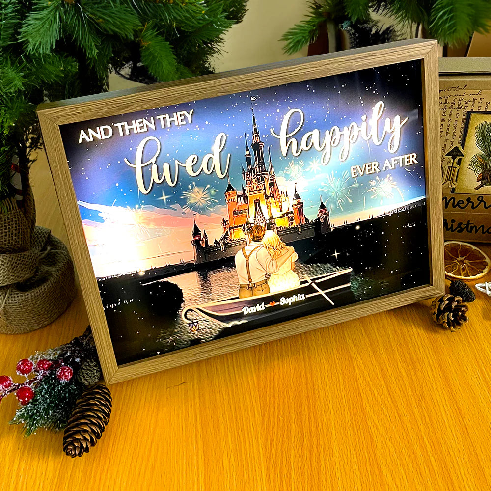 Personalized Light Photo Frame Gifts For Couple Happily Ever After-Homacus