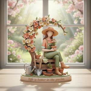 Gardening Girl Acrylic Plaque - Personalized Gifts 02pglu051225-Homacus