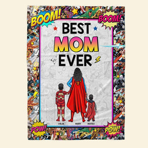 Personalized Gifts For Mom Blanket Best Super Mom Ever 04ACDT180325PA-Homacus