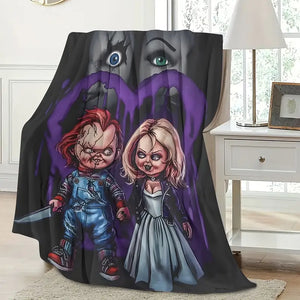 Creepy Doll Couple Horror Blanket - Spooky Gifts For Couple 92laxx180725-Homacus