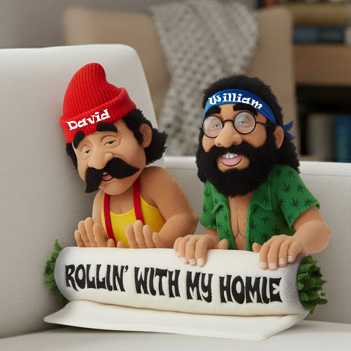 Stoners Comedy Duo Pillow - Personalized Gifts For Friends 03TOLU181125-Homacus