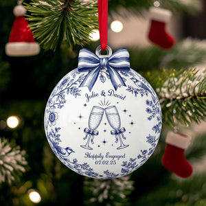 Happily Engaged Couple Ornament - Personalized Christmas Gifts For Couples 01PGLU060925-Homacus