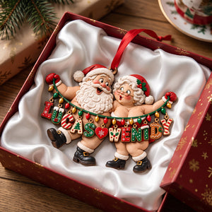Name Art Fun Santa Couple Ornament - Personalized Christmas Gifts For Couples 02qhtn151026-Homacus