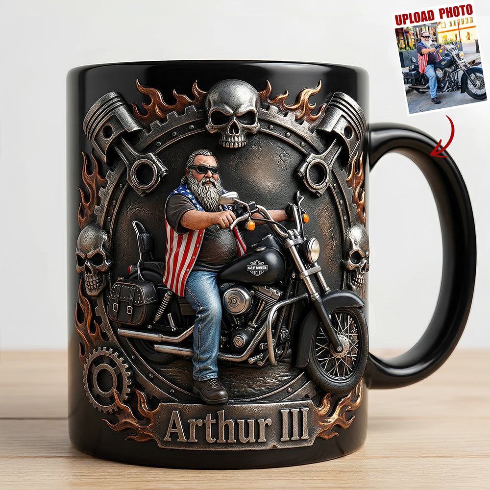 Badass Skull Motorcycle Mug - Custom Photo Gifts For Motorcycle Lovers 01hudt170126-Homacus