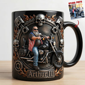 Badass Skull Motorcycle Mug - Custom Photo Gifts For Motorcycle Lovers 01hudt170126-Homacus