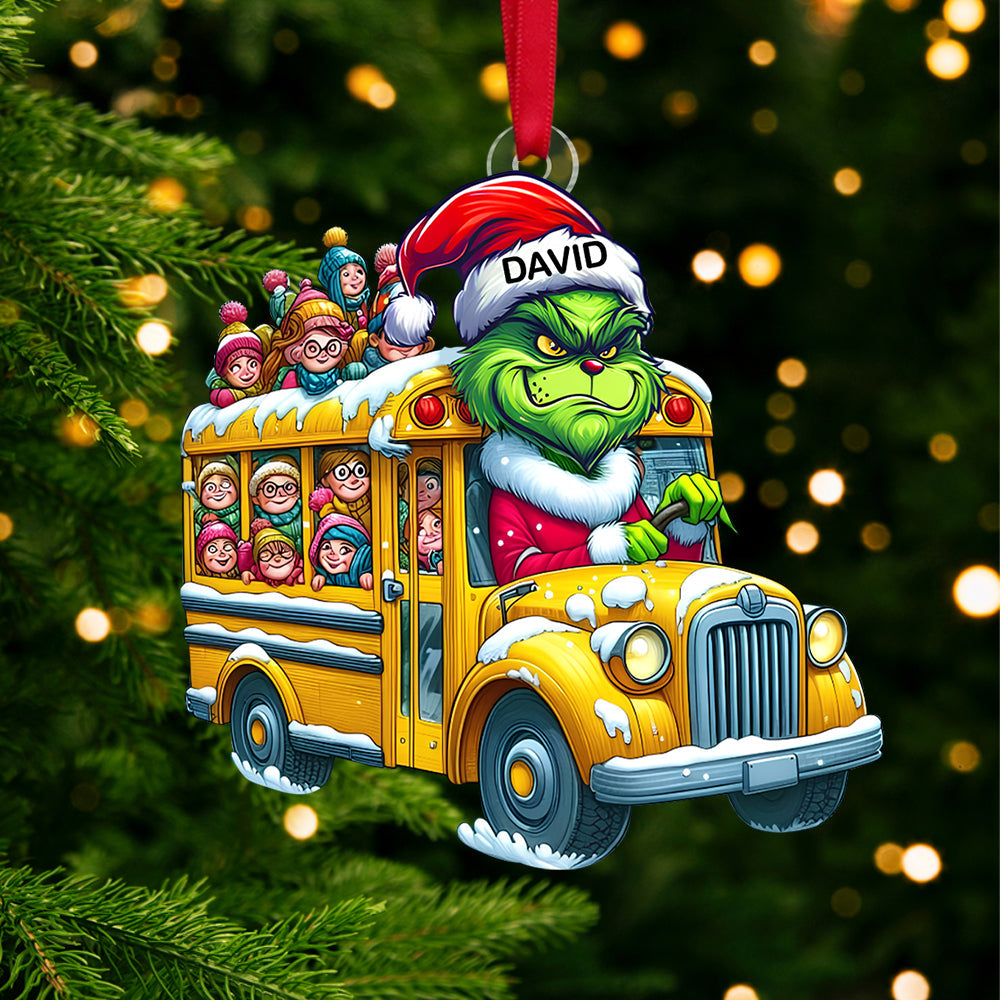 Personalized Gift For Bus Driver Ornament, Green Monster 01qhtn091124-Homacus