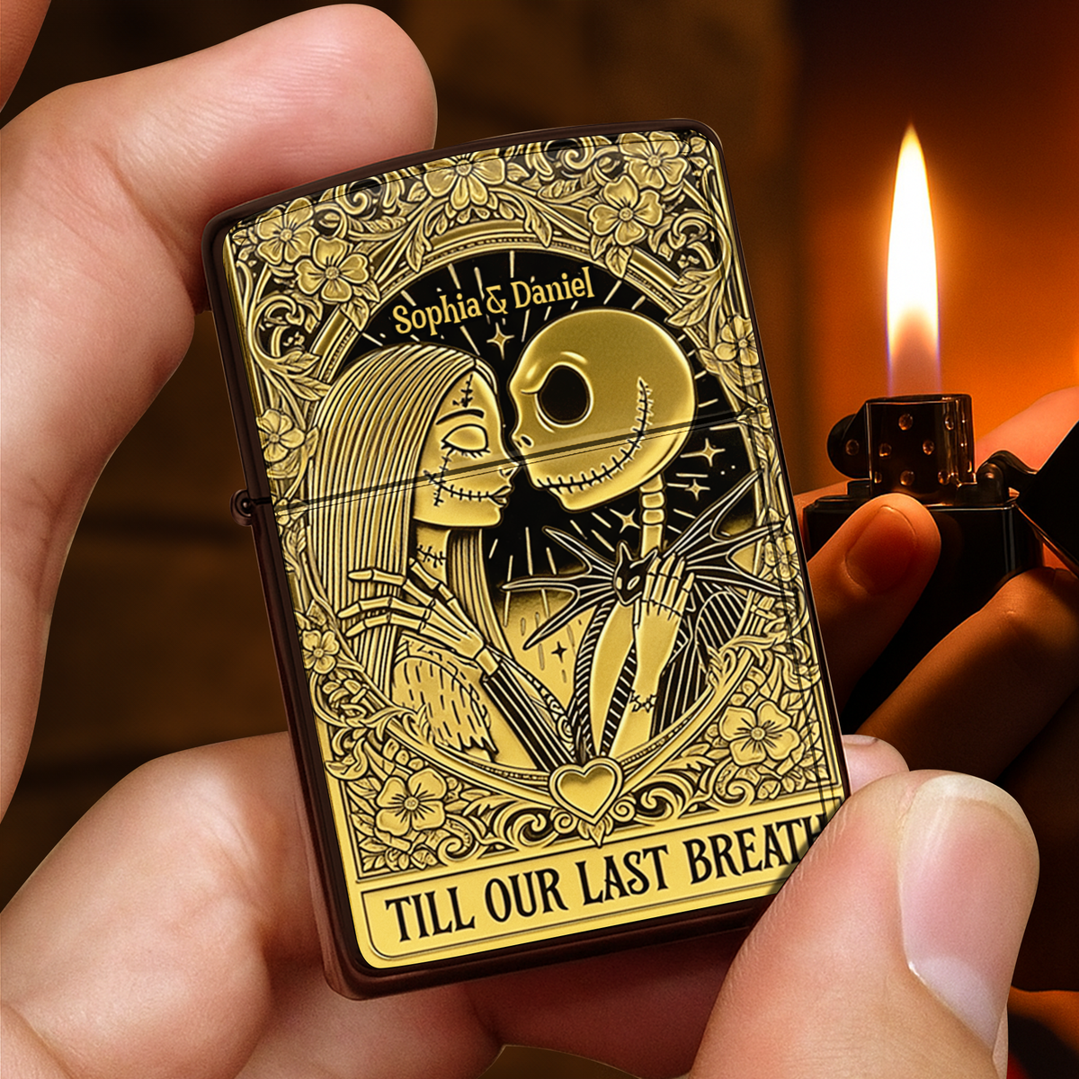 You and Me, Till Our Last Breath - Skeleton Couple Lighter - Personalized Gift For Couple-Homacus
