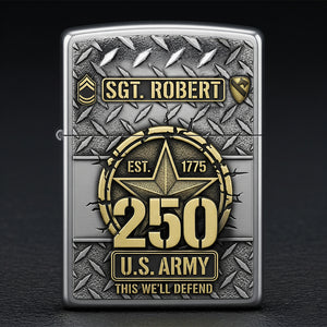 Military 250th Anniversary Flame Lighter - Custom Branch Division Logo For Veteran-Homacus