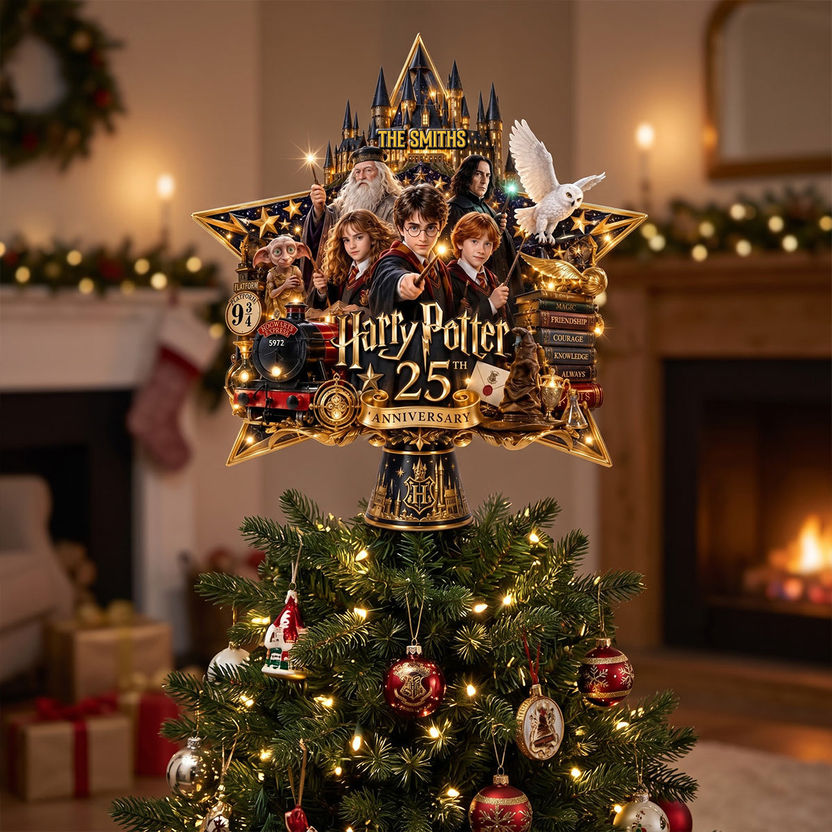 25th Anniversary Acrylic Christmas Tree Topper - Personalized Christmas Gifts 01ohtn180926
