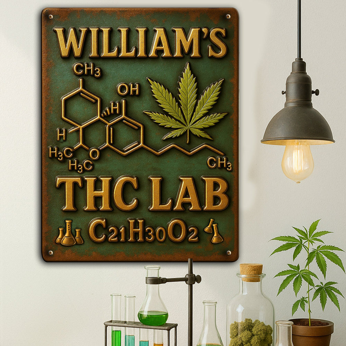 Botanical Chemistry Lab Metal Sign - Personalized Gifts For Weed Lovers 04TOLU050625-Homacus