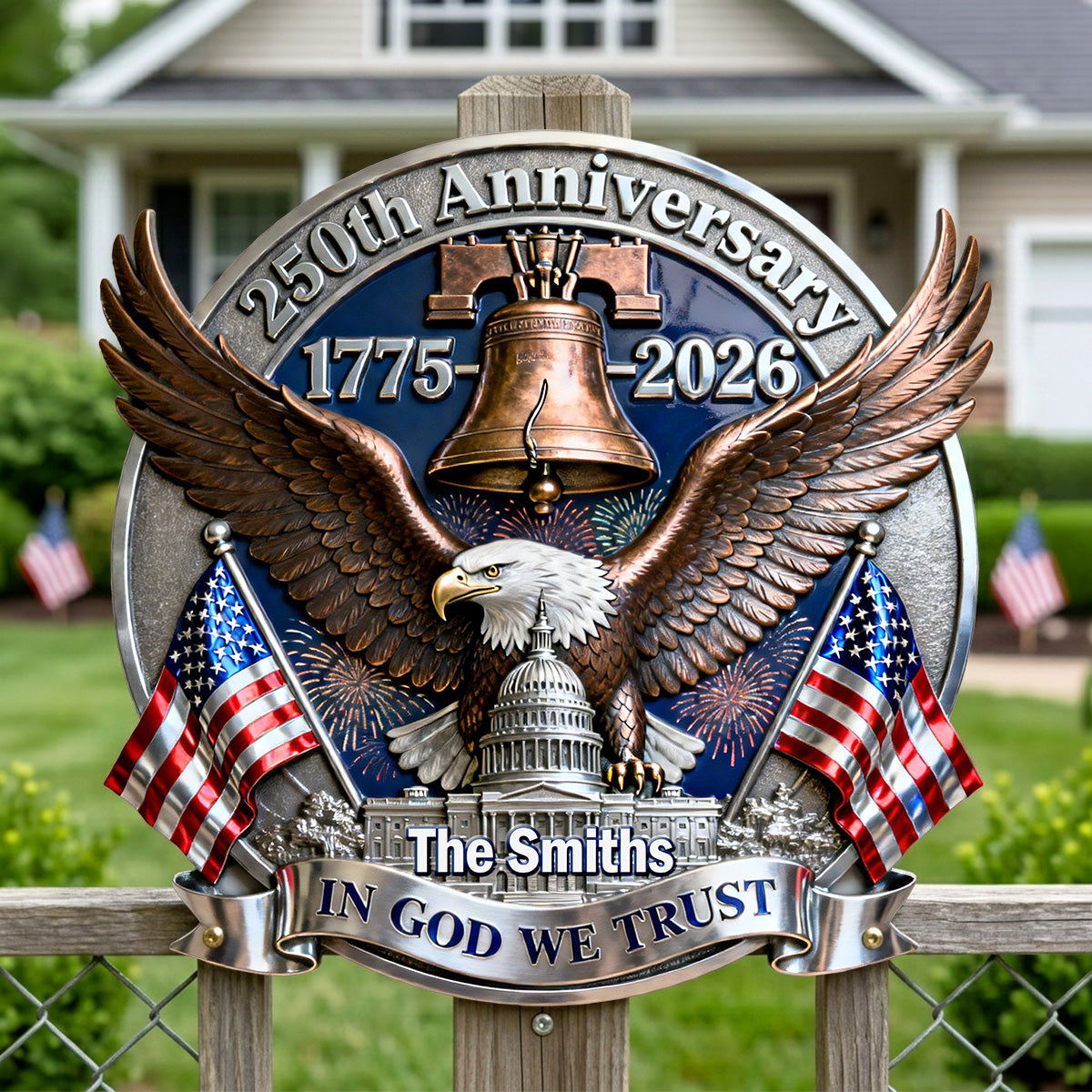 250th Anniversary Of The USA Metal Sign - Personalized Gifts For Patriotic Family 02namg020326-Homacus