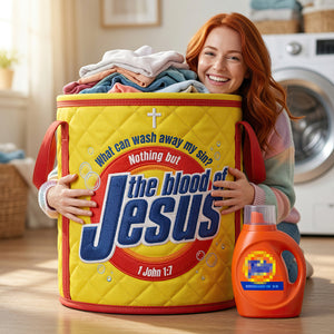 Washed in Love - Personalized Gifts Quilted Laundry Basket 01NADT100726-Homacus