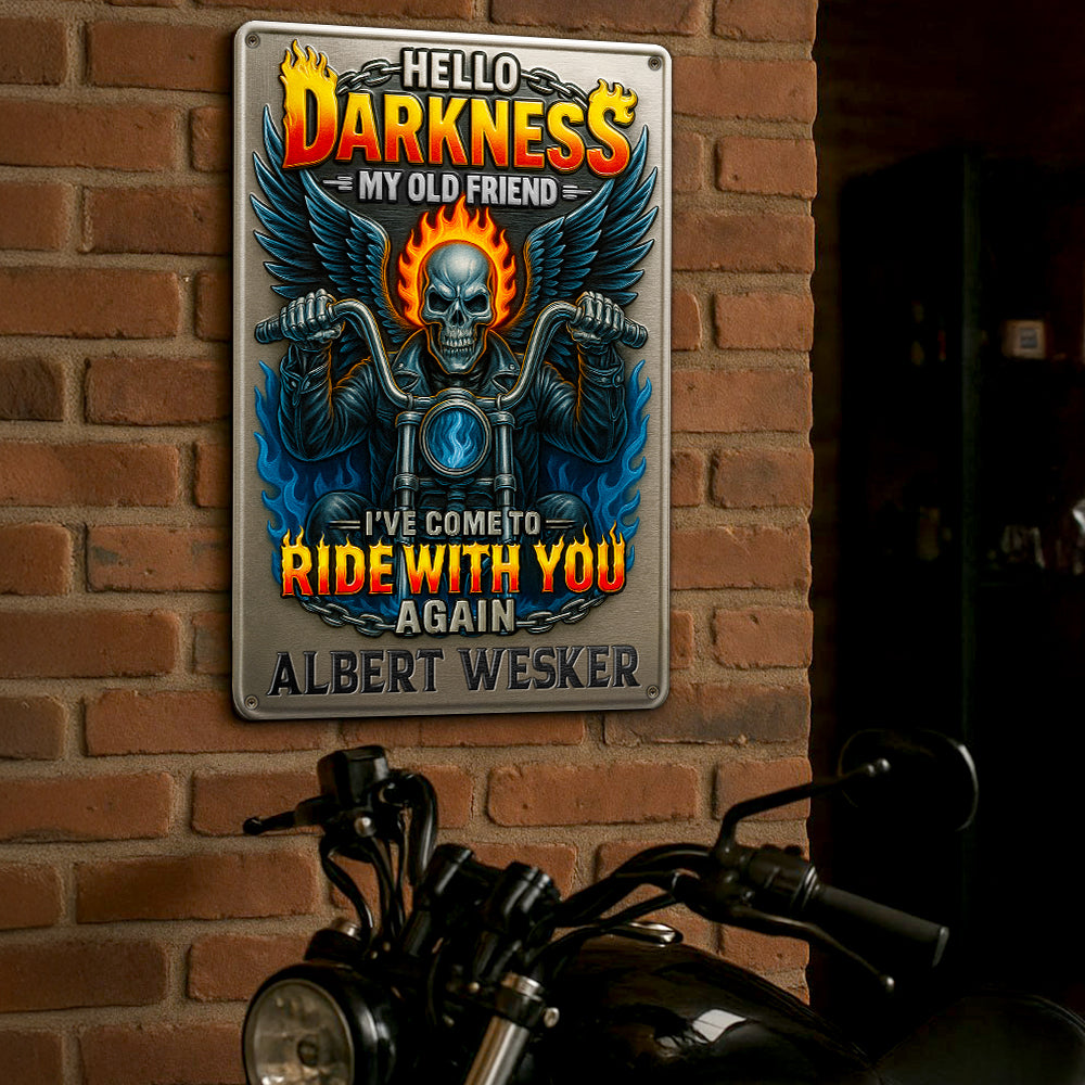 Skull Flame Metal Sign - Personalized Gifts For Motorcycle Lovers 03PADT050825-Homacus