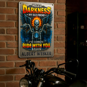 Skull Flame Metal Sign - Personalized Gifts For Motorcycle Lovers 03PADT050825-Homacus