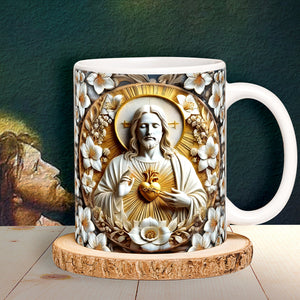 Gifts For Christian Coffee Mug Jesus Sacred Heart 05XQLU230125-Homacus