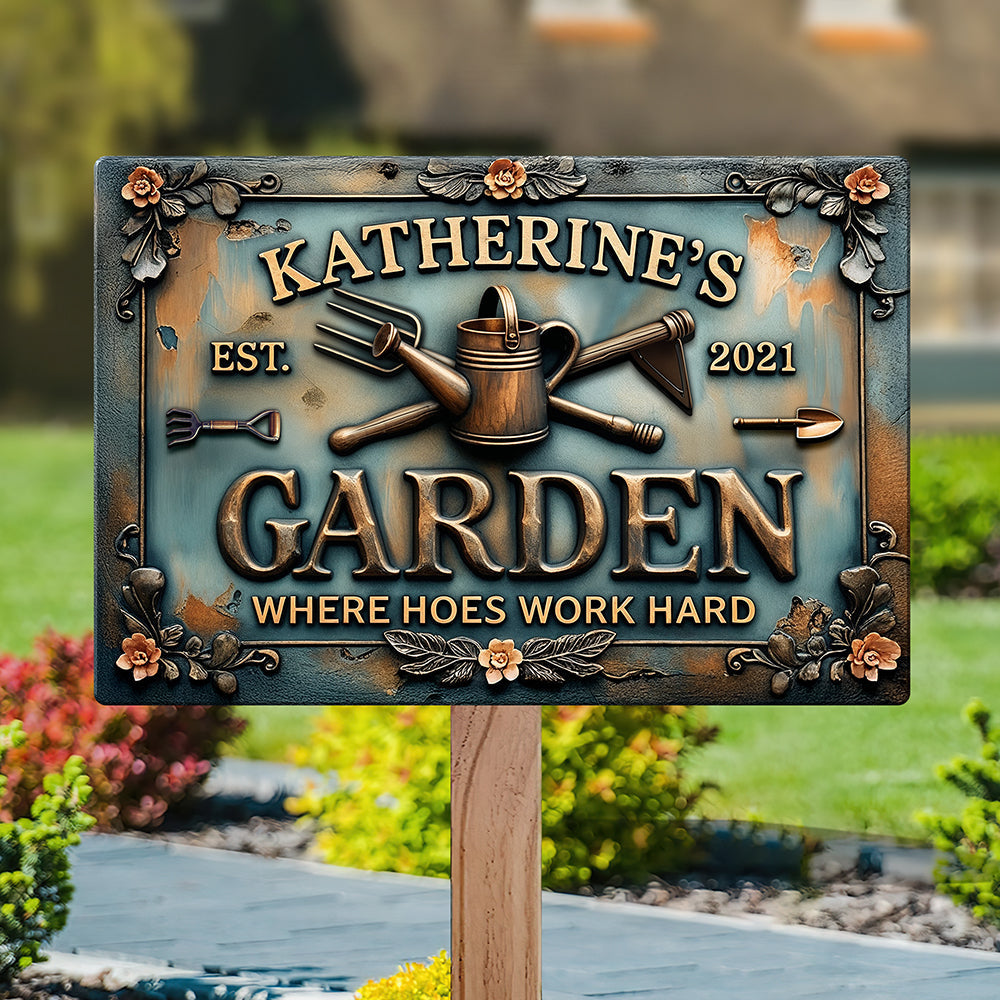 Hoe Life Metal Sign – Personalized Gifts for Garden Lovers 04qhqn090725-Homacus