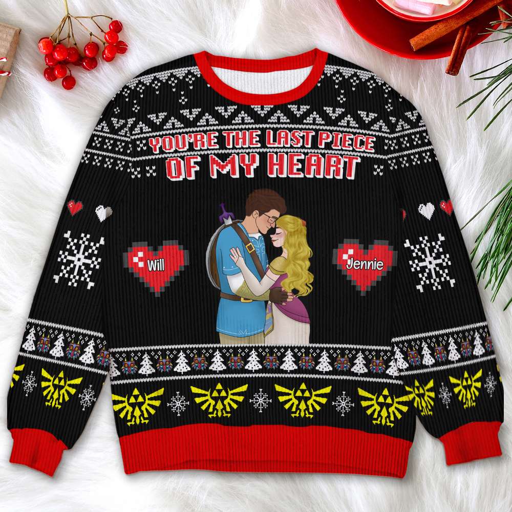 Personalized Gifts For Couples, You're The Last Piece Of My Heart Ugly Sweater 02TOLU091124HG-Homacus
