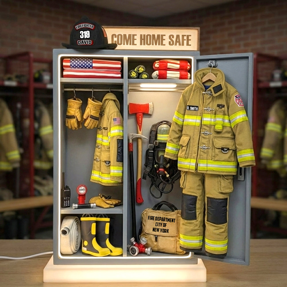 Firefighter Personal Locker Light Box, Personalized Gifts For Firefighter (Active & Retired) 02qhtn201225-Homacus