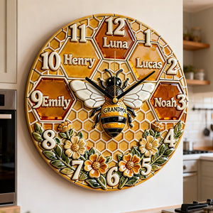 Grandma Bee Acrylic Hanging Wall Clock - Personalized Gifts For Grandma 04natn271225-Homacus