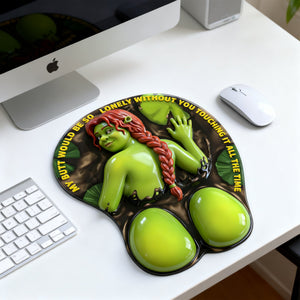 Playful Green Desk Buddy 3D Mouse Pad - Personalized Gift 01HULU160126-Homacus