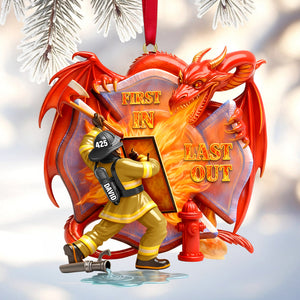 Firefighting With Dragon Acrylic Ornament - Personalized Gifts For Firefighter 04QHTN101125-Homacus