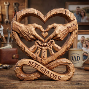 Dad Fist Bump Heart Plaque, Personalized Gifts For Dads 02QHDH140526-Homacus
