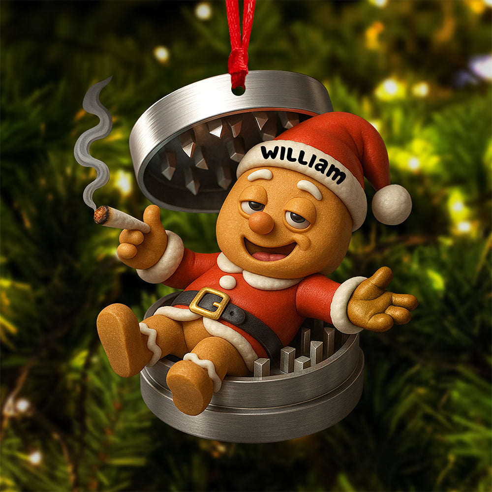 Funny Gingerbread Christmas Ornament - Personalized Gifts For Smokers 05toqn110825-Homacus