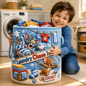 Playful Quilted Laundry Basket - Personalized Gifts 02hadt180726-Homacus