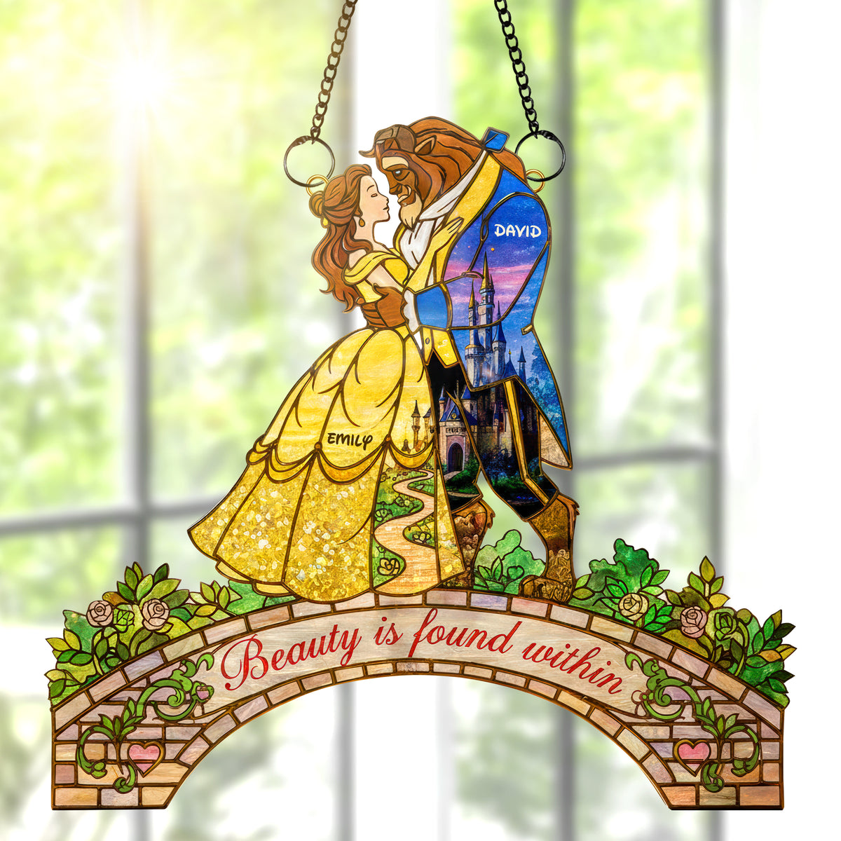 Romantic Couple Suncatcher Ornament - Personalized Gifts For Couple 04kiqn281125-Homacus