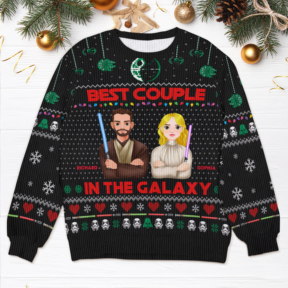 Personalized Gifts For Couple Ugly Sweater, Best Couple In The Galaxy 02tgqn161024hg-Homacus