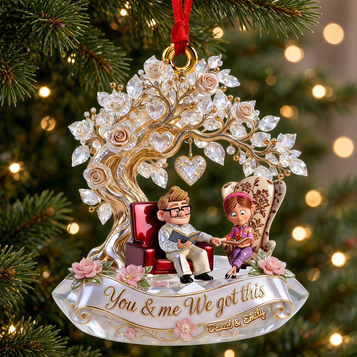 Eternal Reading Partners Christmas Ornament, Personalized Gifts For Couple 02qhdh210926