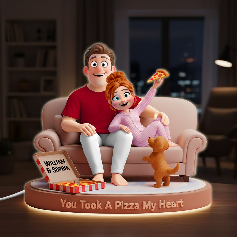 Sofa Pizza Couple Acrylic Light Box Personalized Gifts 01totn291125-Homacus