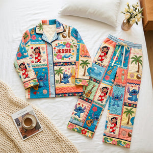 Cute Blue Pup Family Pajama Set - Personalized Gifts 05nadh270826