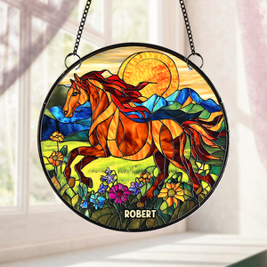 Personalized Gifts For Horse Lovers Suncatcher Ornament 02hupu060325-Homacus