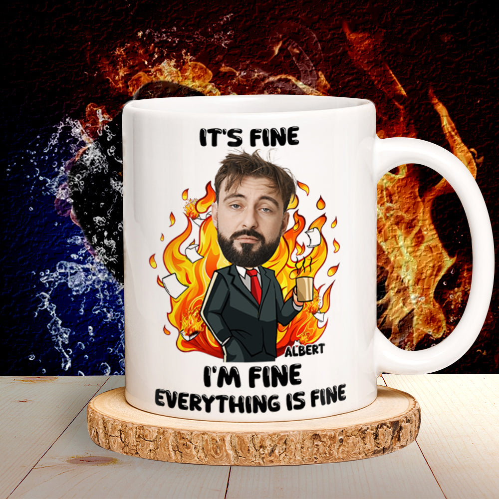 Personalized Gift For Office Workers White Mug Everything Is Fine 01TOLU030125-Homacus