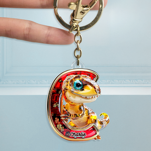 Dino Alphabet Letter Keychain- Personalized Gifts For Fans 01tgpu120625-Homacus