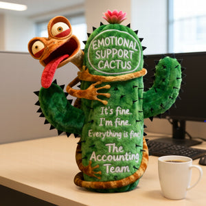 Fun Lizard Hugging Emotional Support Cactus Custom Shape Pillow - Personalized Gifts For Coworker 04qhqn221125-Homacus