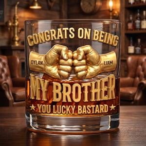 Brotherhood Fist Bump Round Glass Personalized Gifts For Brother 02HUDH040626-Homacus