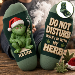 I'm With My Herbs Middle Tube Socks - Personalized Gifts For Stoner Socks 04TOTA190926