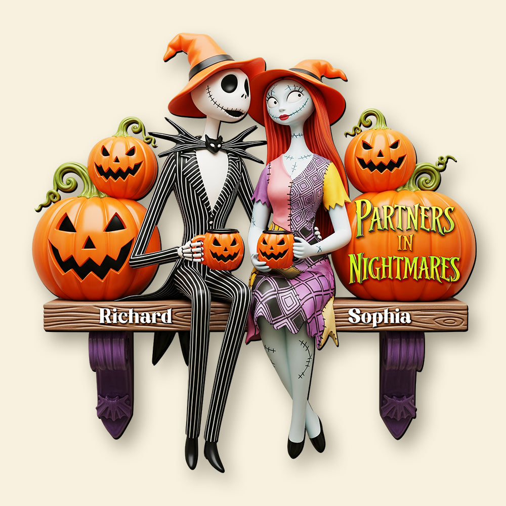 Spooky Couple Wood Sign - Personalized Halloween Gifts For Couple 01ohqn080825-Homacus