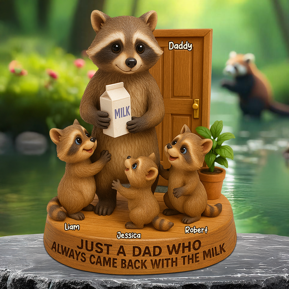 Raccoon Dad Plaque - Personalized Gifts For Dad 04napu130525-Homacus