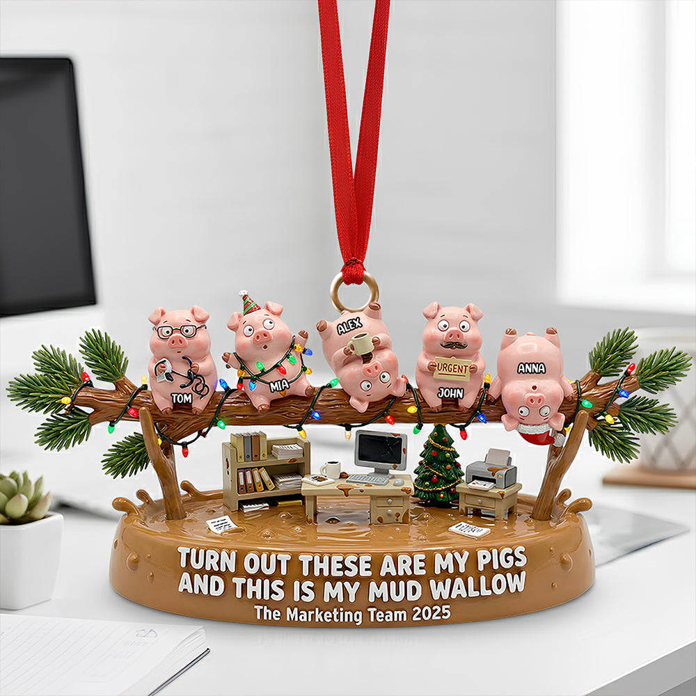 Fun Pig Office Worker Acrylic Ornament, Personalized Gifts For Coworker 04qhdt241125-Homacus